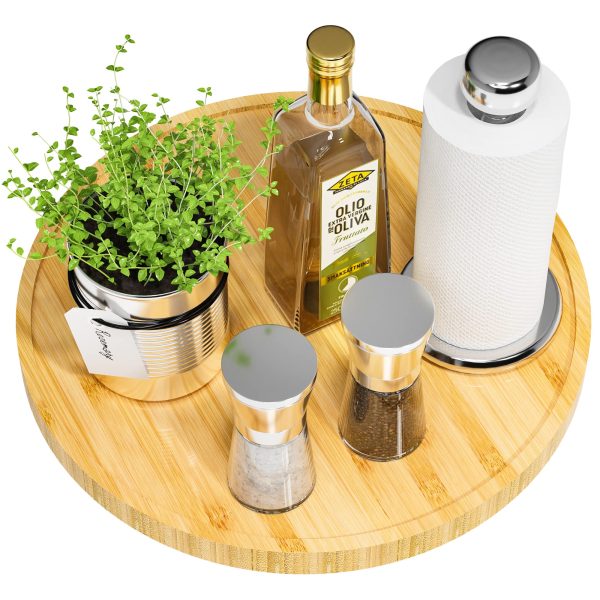 Bamboo Lazy Susan For Table Or Kitchen Countertop Organizer China Factory Directsales - Image 7