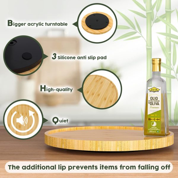 Bamboo Lazy Susan For Table Or Kitchen Countertop Organizer China Factory Directsales - Image 3