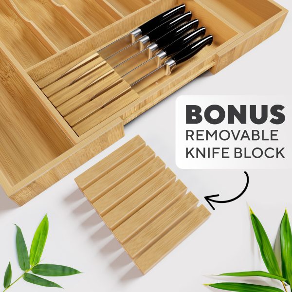 Bamboo Organizer Tray Expandable Kitchen Drawer Organizer Factory Directsales - Image 2