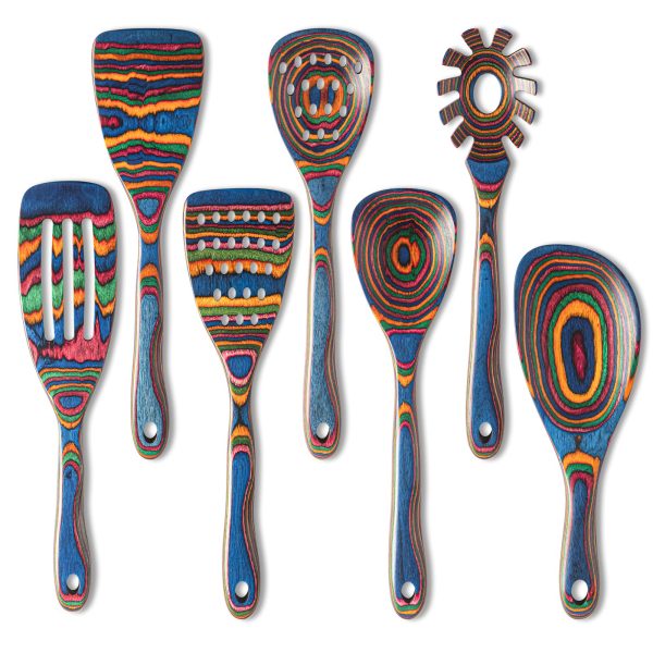 Wooden Kitchen Utensil Set Pakkawood Cooking Spoons For Cooking China Factory Directsales - Image 7