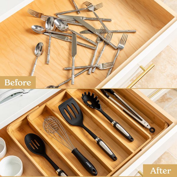 Bamboo Kitchen Drawer Organizer For Silverware Tray For Drawer Silverware Organizer China Factory Directsales - Image 5