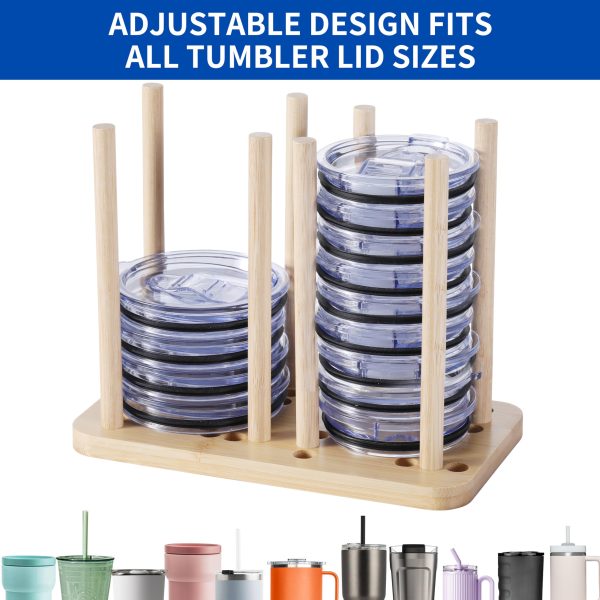 Bamboo Lid Storage Rack For Tumbler Clutter-Free Kitchen Cabinets And Countertops Organization China Factory Directsales