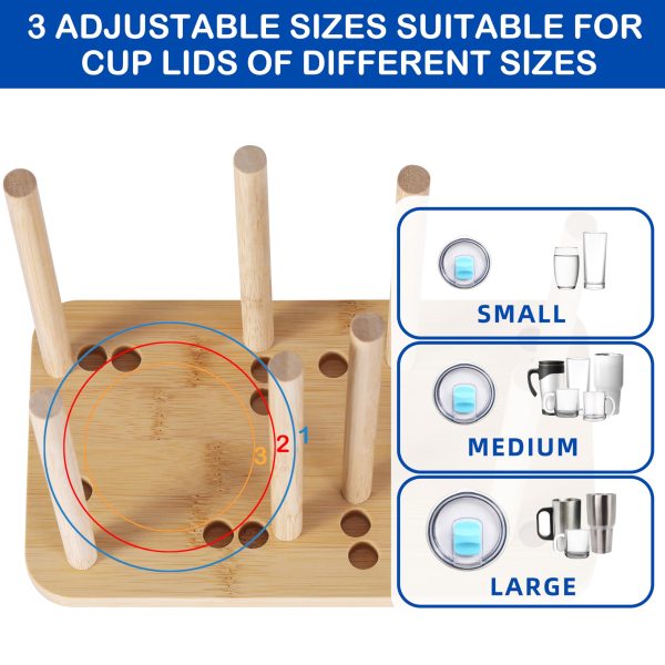 Bamboo Lid Storage Rack For Tumbler Clutter-Free Kitchen Cabinets And Countertops Organization China Factory Directsales - Image 6