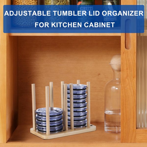 Bamboo Lid Storage Rack For Tumbler Clutter-Free Kitchen Cabinets And Countertops Organization China Factory Directsales - Image 5