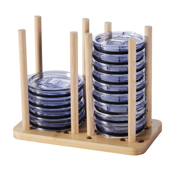 Bamboo Lid Storage Rack For Tumbler Clutter-Free Kitchen Cabinets And Countertops Organization China Factory Directsales - Image 2