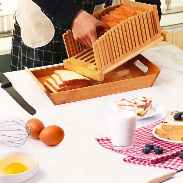 Commercial Bread Slicer With Crumb Tray Bamboo Loaf Cutter China Manufacturer - Image 5