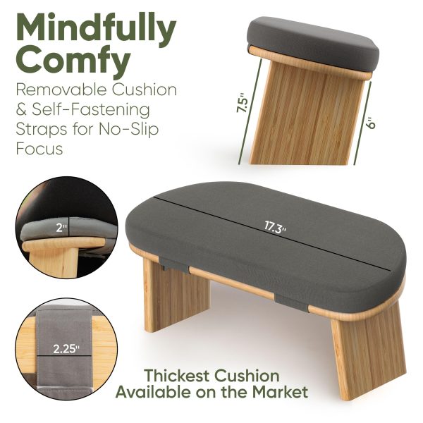 Foldable Bamboo Meditation Chair With Extra Thick Cushion Yoga Stool China Factory - Image 7