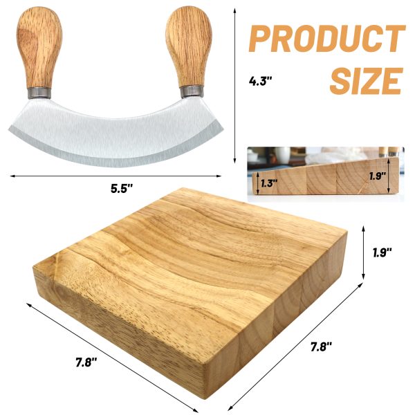 Wooden Cutting Board & Mezzaluna Knife Set China Factory - Image 7