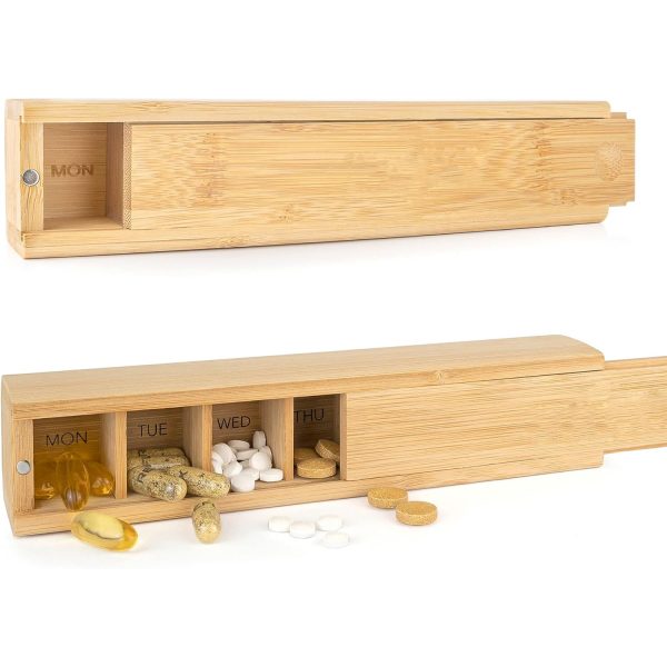 Bamboo Weekly Pill Organizer China Factory