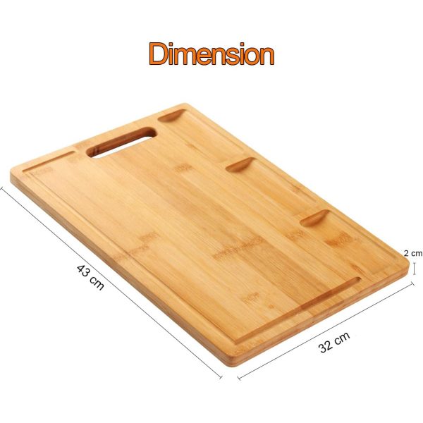 Bamboo Cutting Board with 3 Built-in Compartments China Factory - Image 3