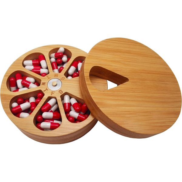 Bamboo Daily Weekly Vitamin Medicine Pill Organizer China Factory