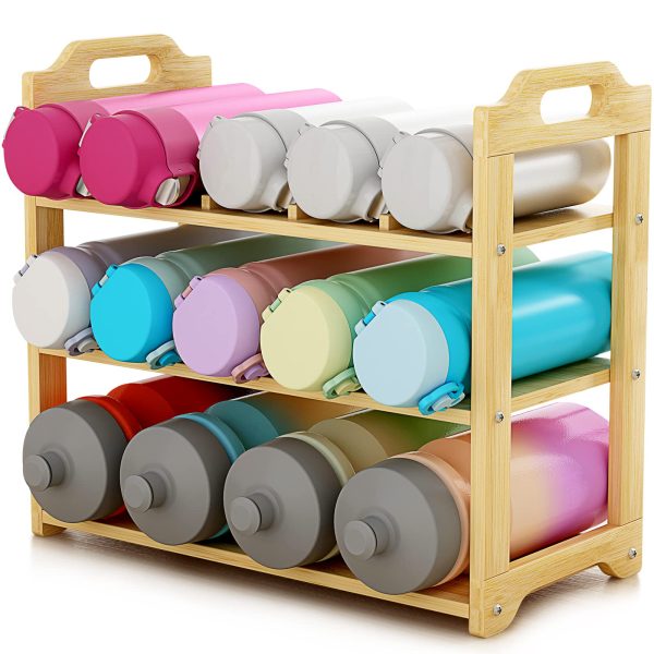 China Factory Direct Supplier 4 Layer Adjustable Bamboo Water Bottle Holder 20 Freestanding Wine Rack Storage - Image 7