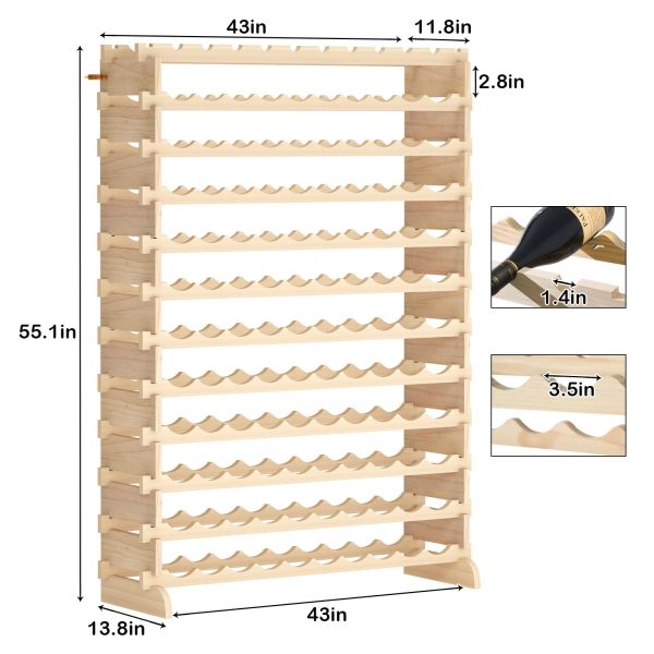 China Factory Direct Supplier Wood Floor Wine Racks Stackable Free Standing Wood Holder Display Shelves - Image 6