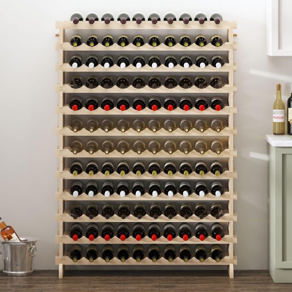 China Factory Direct Supplier Wood Floor Wine Racks Stackable Free Standing Wood Holder Display Shelves - Image 2