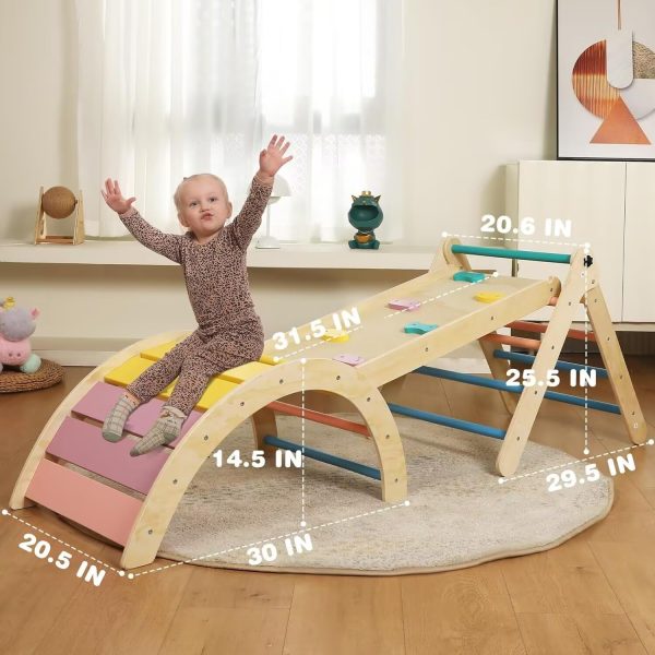 China Factory Direct Supplier Wood Triangle Set With Cushion Toddler Climbing Toys Indoor Montessori Foldable Climbing Set - Image 5