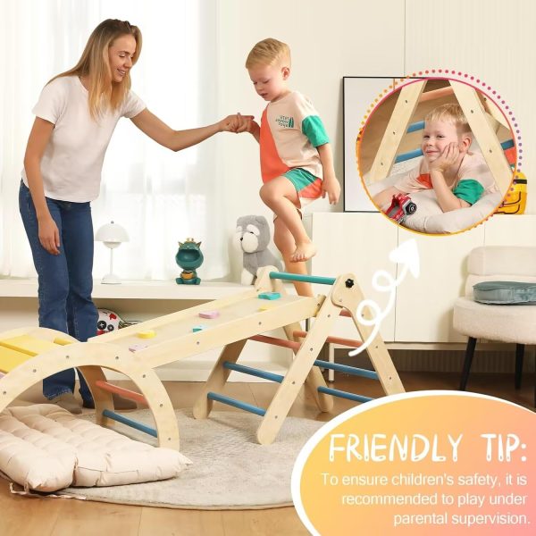 China Factory Direct Supplier Wood Triangle Set With Cushion Toddler Climbing Toys Indoor Montessori Foldable Climbing Set - Image 3