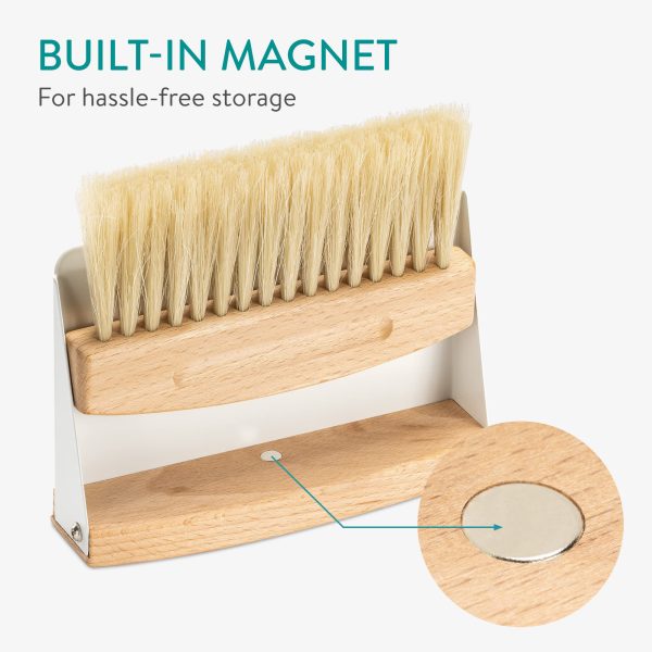 China Factory Direct Supplier Wooden Dust Pan Brush For Sweeping Table Tabletop Compact Horsehair Brush For Sweeping Countertop - Image 2