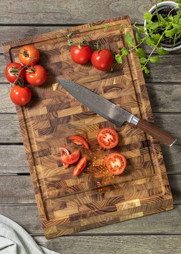 Teak Wood Cutting Board Serving Tray  Kitchen Chopping Board Set China Custom Factory