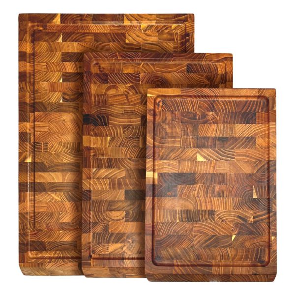 Teak Wood Cutting Board Serving Tray  Kitchen Chopping Board Set China Custom Factory - Image 2