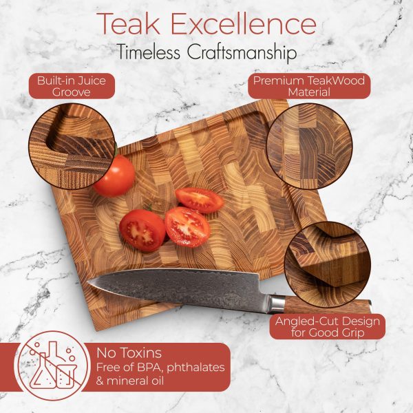 Teak Wood Cutting Board Serving Tray  Kitchen Chopping Board Set China Custom Factory - Image 3