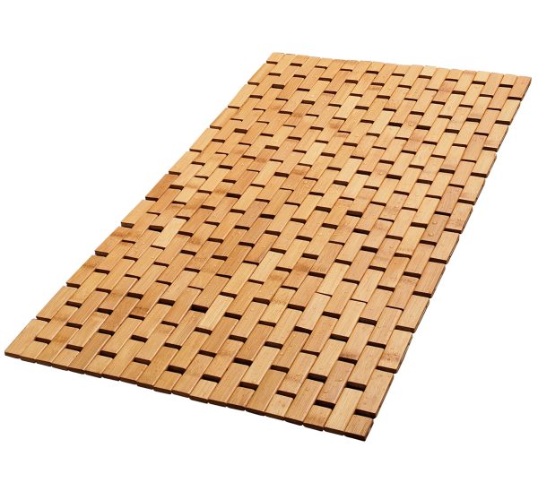 Bamboo Non-Slip Indoor Or Outdoor Shower Mat Bamboo Waterproof Foldable Bath Mat For Shower