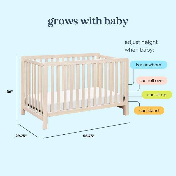 China Factory Direct Supplier Wood Crib With Four Adjustable Heights Baby Fence Firmness Wooden Infant Crib Fence Baby Fence Firmness Convertible Crib - Image 4