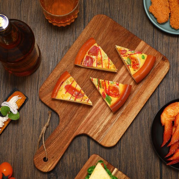 Acacia Wood Cutting Board 16PCS With Handle Charcuterie Platter Pizza Serving Tray China Custom Factory - Image 3