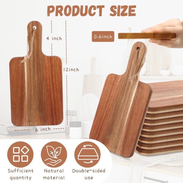 Acacia Wood Cutting Board 16PCS With Handle Charcuterie Platter Pizza Serving Tray China Custom Factory - Image 5