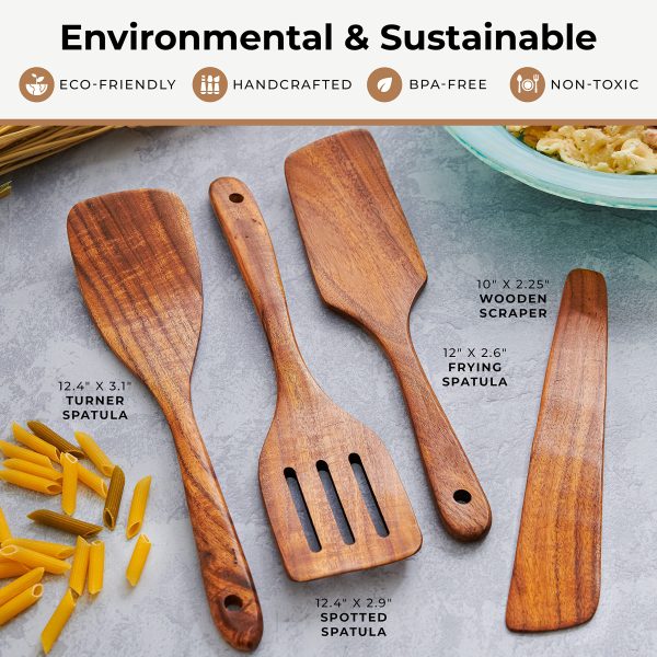 Teak Wooden Spatula Kitchen Utensils Set Spoons China Custom Factory - Image 6