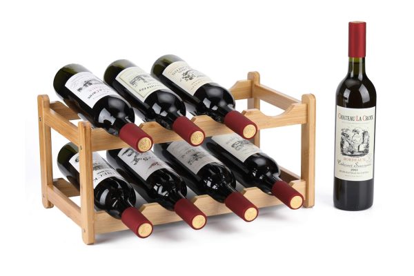 Sturdy and Durable Bamboo Wine Rack Countertop Wine Storage Cabinet Shelf China Custom Factory - Image 2