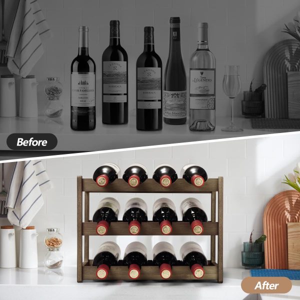 Sturdy and Durable Bamboo Wine Rack Countertop Wine Storage Cabinet Shelf China Custom Factory - Image 6