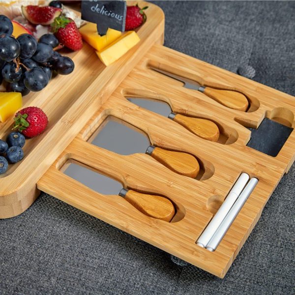 Women Gifts Bamboo Cheese Board Serving Tray  Couples Utensils China Factory - Image 4