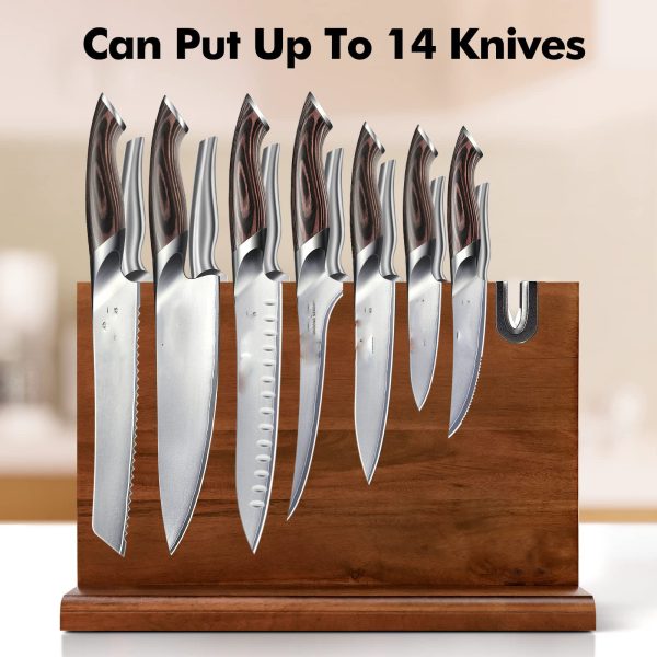 Double Side Magnetic Knife Holder Rack with Sharpener  Magnetic Knife Storage Stand China Custom Factory - Image 2