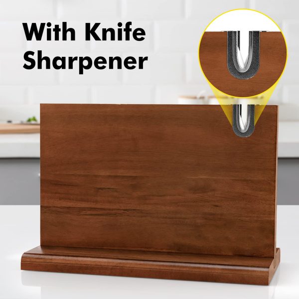 Double Side Magnetic Knife Holder Rack with Sharpener  Magnetic Knife Storage Stand China Custom Factory - Image 7