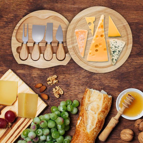 Bamboo Cheese Board Knife Set Fruit Serving Platter China Custom Factory - Image 3