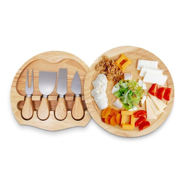 Bamboo Cheese Board Knife Set Fruit Serving Platter China Custom Factory