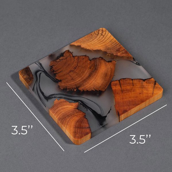 Resin Coasters Wooden Drink Coasters Set Suitable for Kinds of Cups China Custom Factory - Image 4